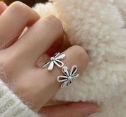 Flower Silver Open Ring