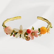 Orange Cherry Flower Cuff