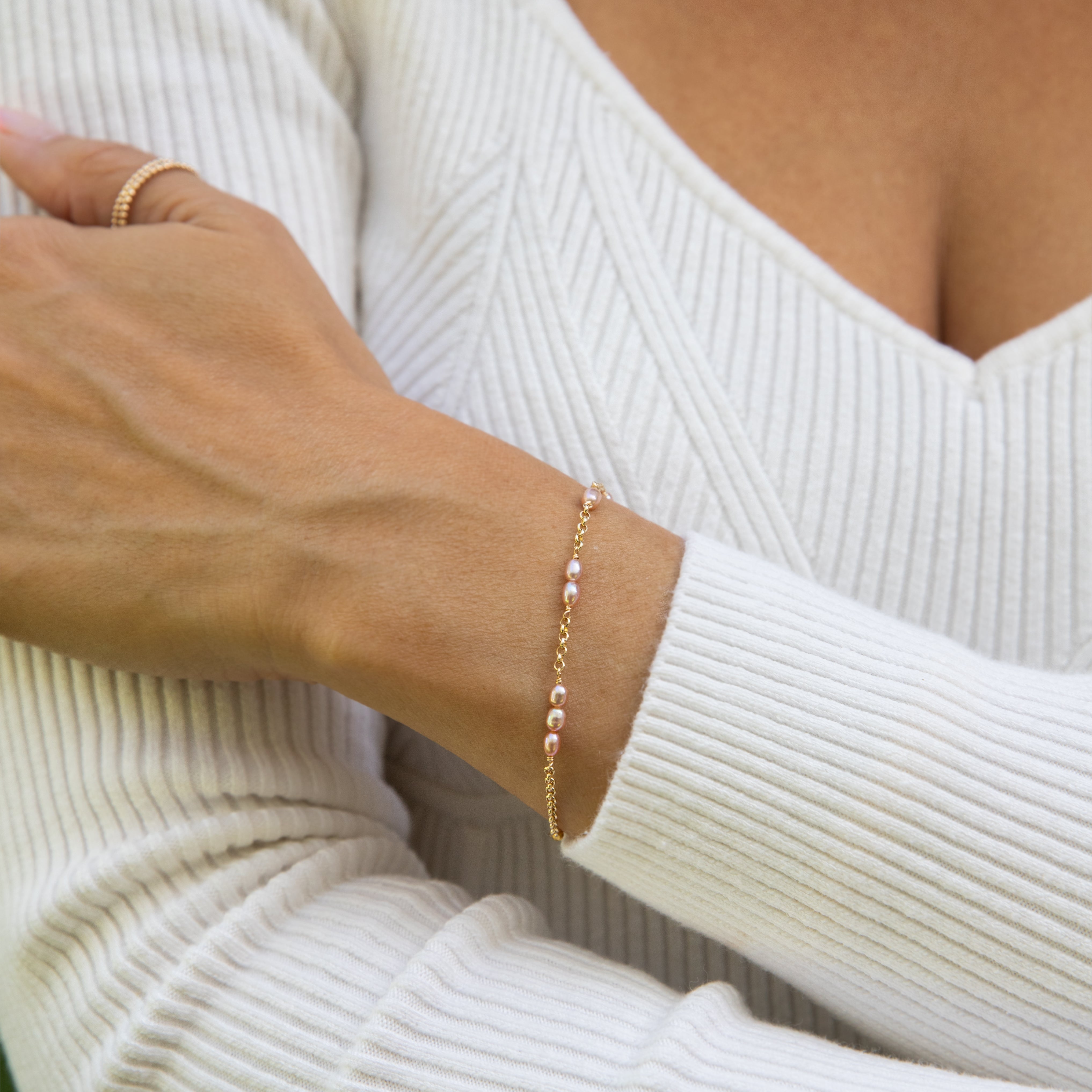 Metric Pink Keshi Pearl Bracelet