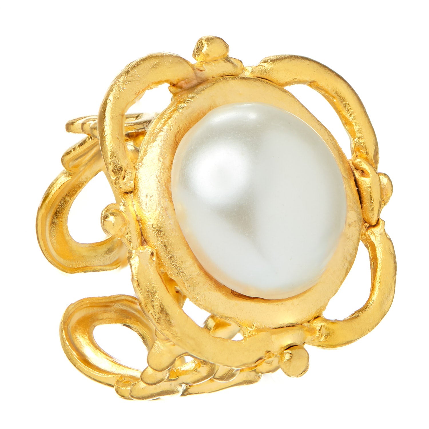 Pearl Scroll Ring