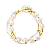 Double-Layered Baroque Pearl Bracelet