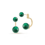 14kt Gold Malachite  Ear Jacket Earrings