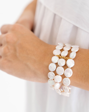 Coin Pearl Row Bracelet