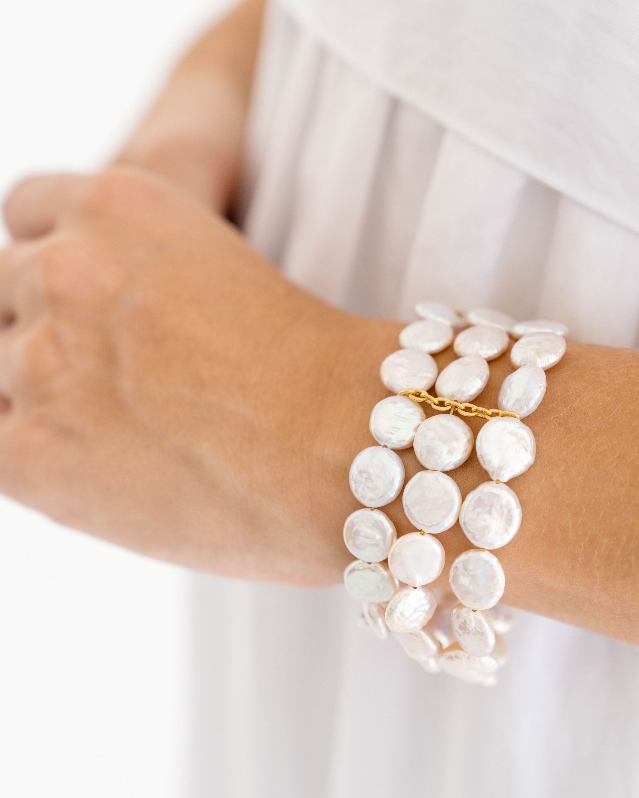 Coin Pearl Row Bracelet