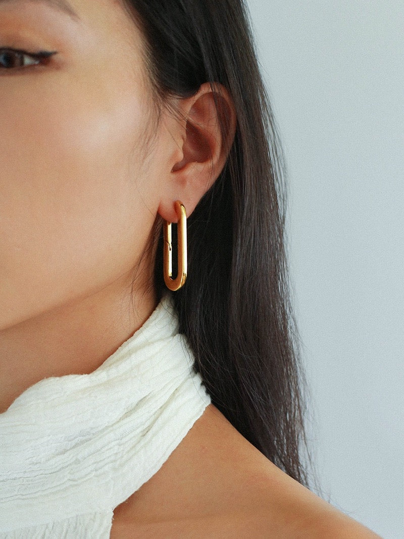 Sleek Geometric Drop Earrings