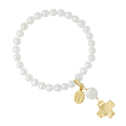 Pearl Cross Stretch Bracelet