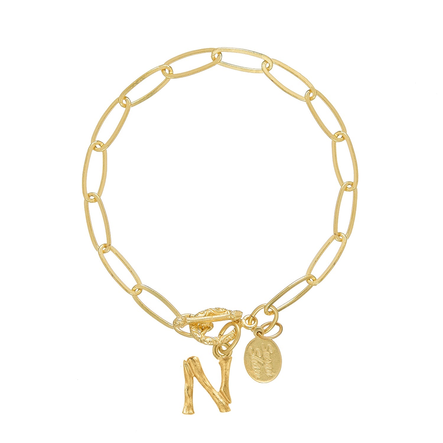 Bamboo Initial Bracelet