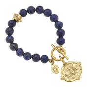 Gold Bee Intaglio Stone Bracelet