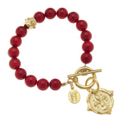 Fleur-De-Lis Stone Bracelet