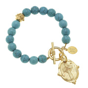 Cross Stone Toggle Bracelet