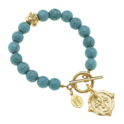 Fleur-De-Lis Stone Bracelet