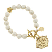 Gold Bee Intaglio Stone Bracelet