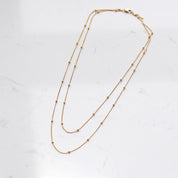 Bubble Beaded Layered Gold Necklace