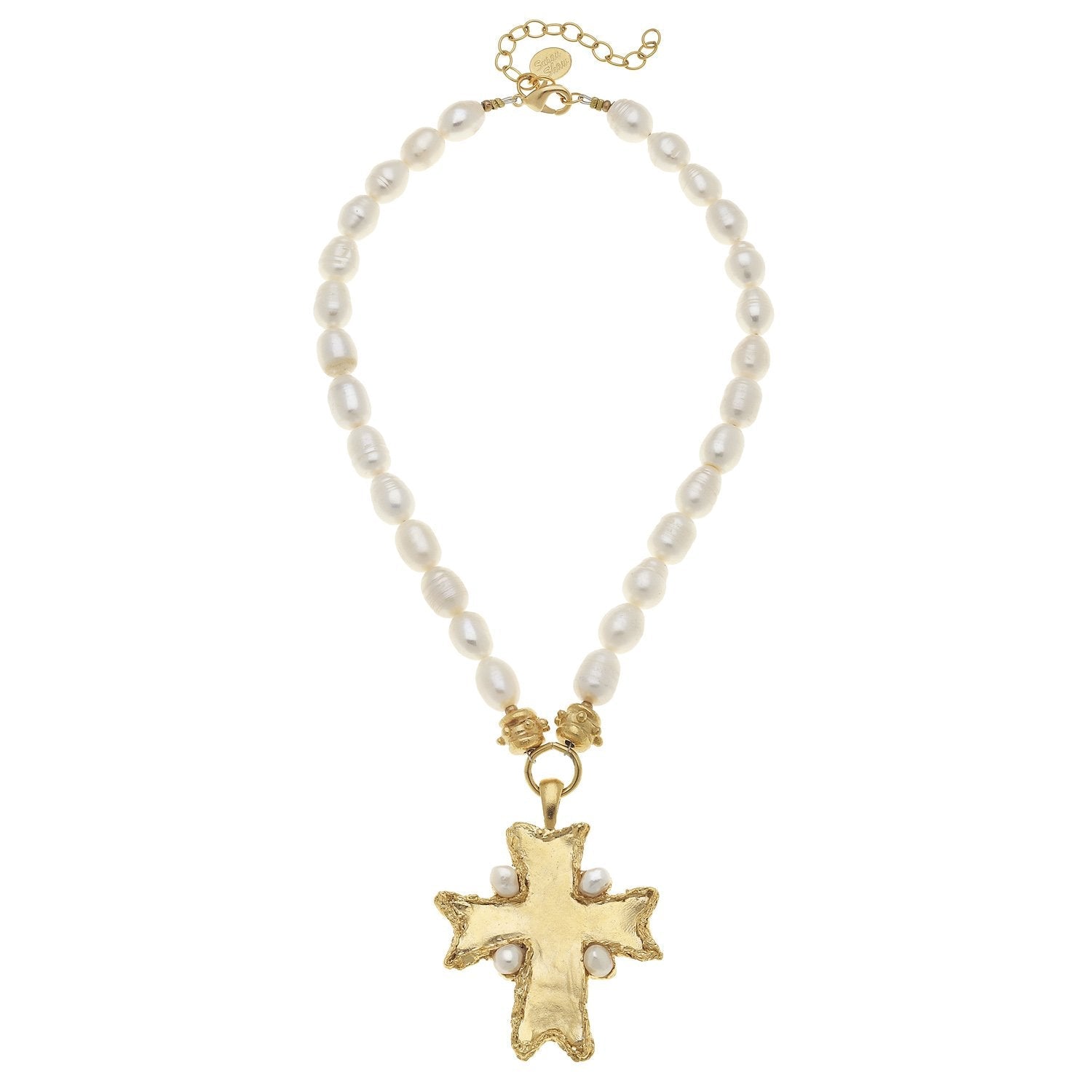 Esther Cross Pearl Necklace