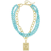 Jane Rectangle Triple Strand Necklace