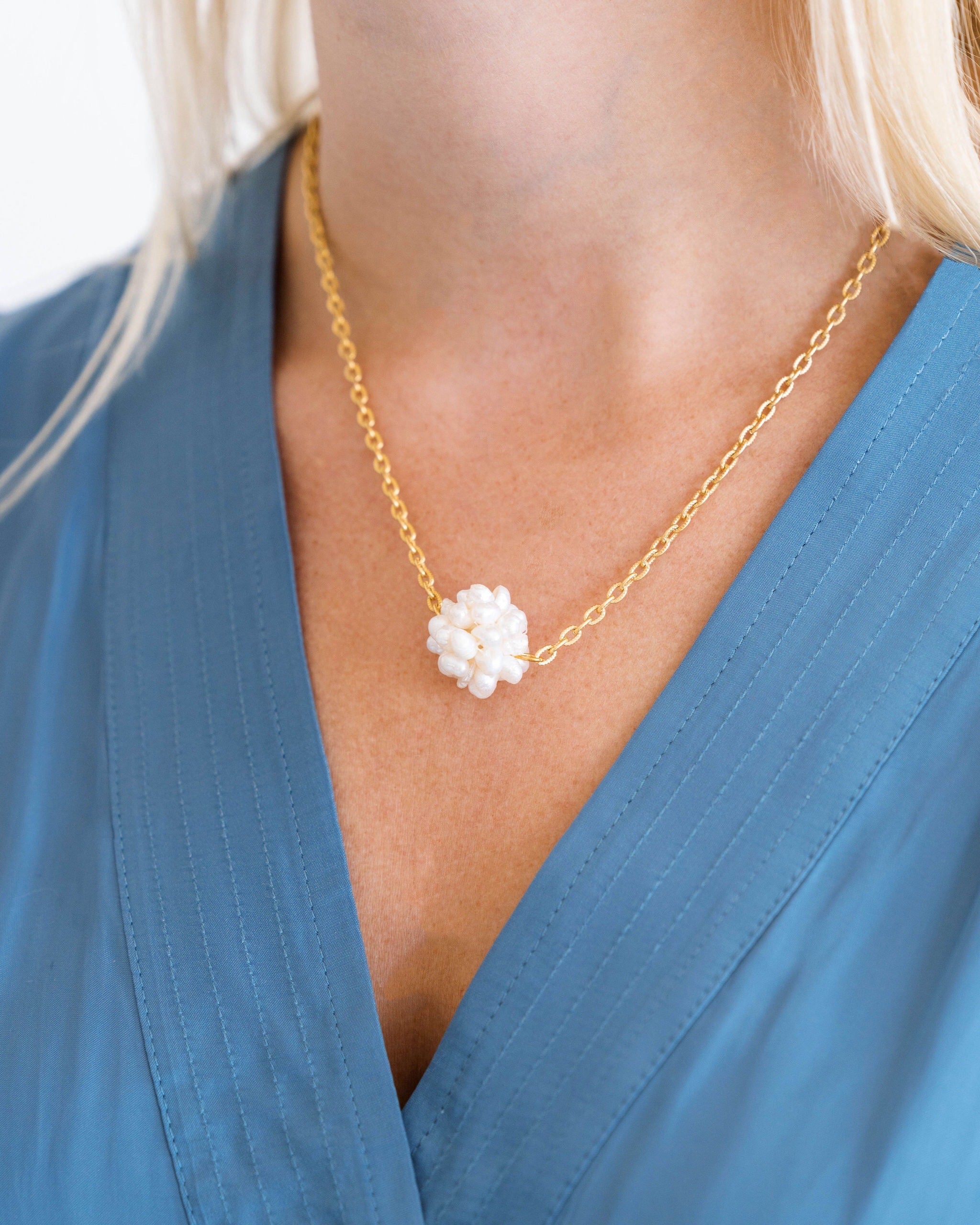 Dainty Pearl Cluster Necklace