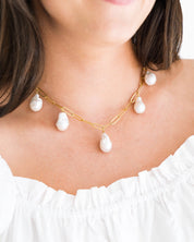 Baroque Pearl Paperclip Necklace