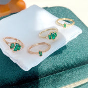 Emerald Green Zirconia Open Ring