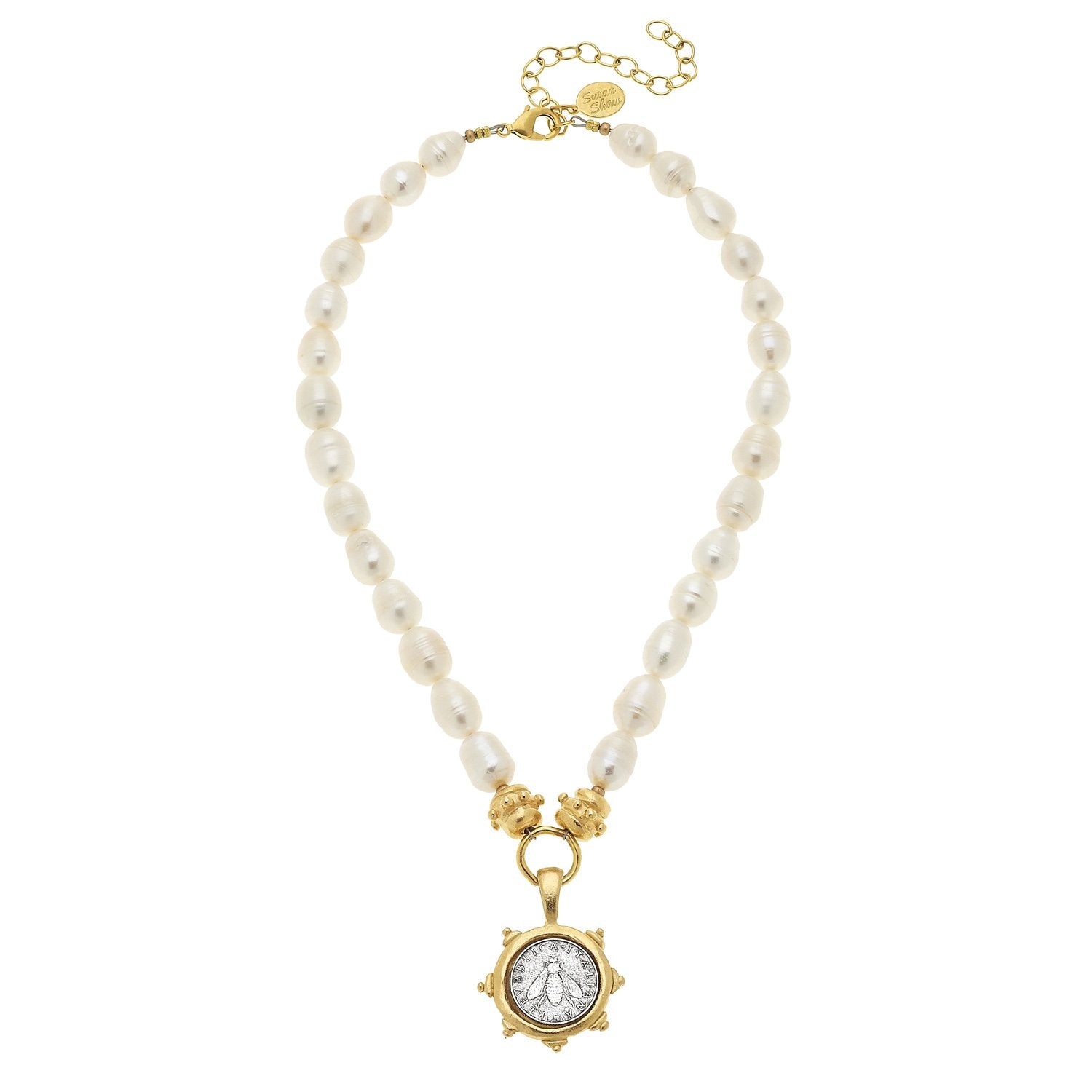 Florence Bee Coin Pearl Necklace