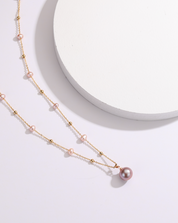 Pearl Teardrop Pendant Beaded Necklace