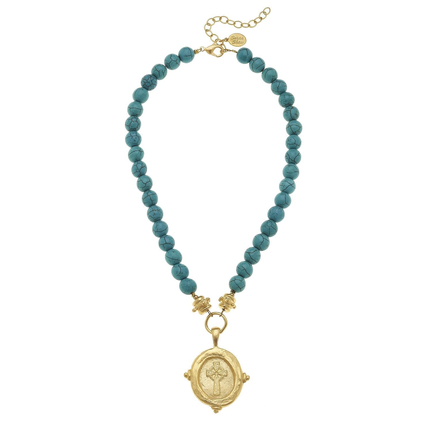 Cross Intaglio Stone Necklace