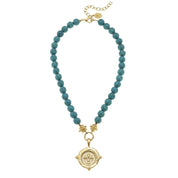 Fleur-De-Lis Stone Necklace