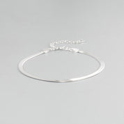 Silver Snake Flat Chain Bracelet