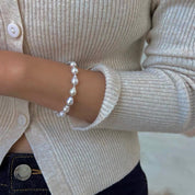 Bright White Baroque Pearl Bracelet