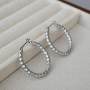 Zirconia Circle Hoop Earrings - Classic & Minimalist