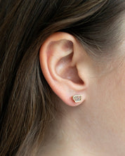 A Bean and a Box 14K Diamond Macle Floating Studs