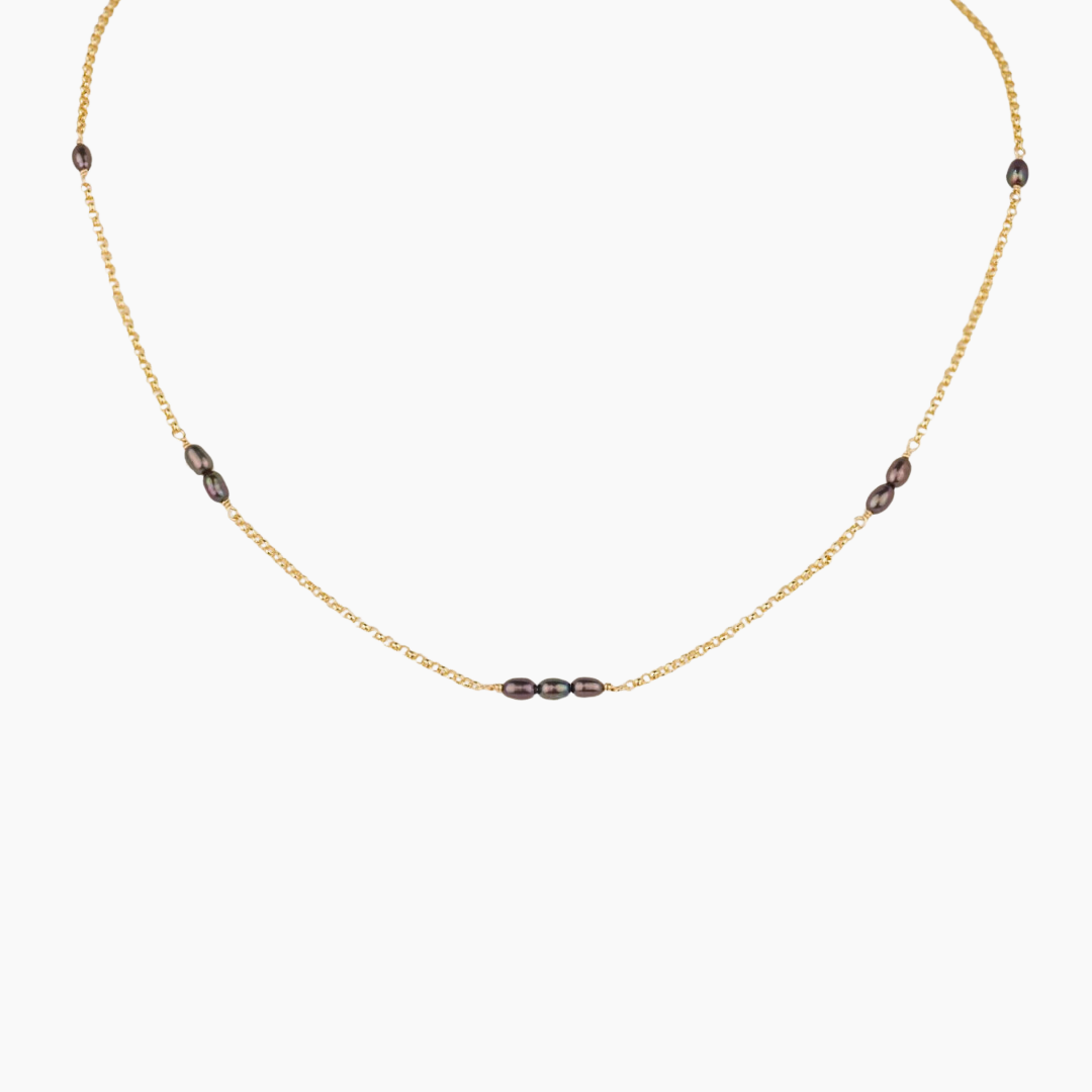 Geo Keshi Peacock Pearl Choker