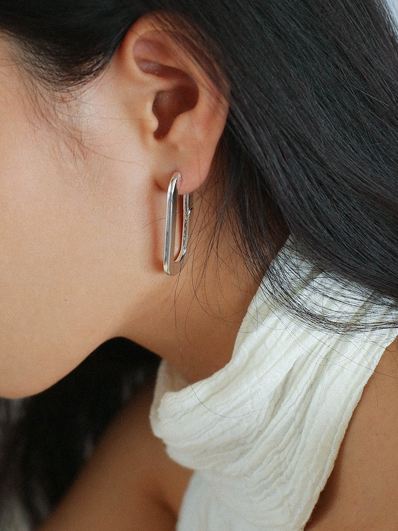 Sleek Geometric Drop Earrings