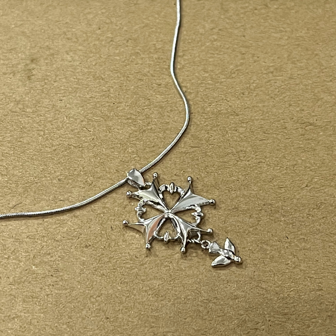 Huguenot Cross Necklace Sterling Silver