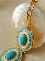 Turquoise Oval Earring and Necklace Set (Purchase Individually)