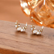 Zirconia & Pearl Star Earrings