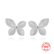 Zirconia Butterfly Flower & Leaf Full Diamond Earrings