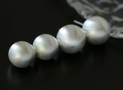 Silver Brushed Ball Earrings