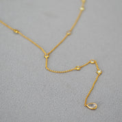 Y-Necklace with Dazzling Drop Zirconia