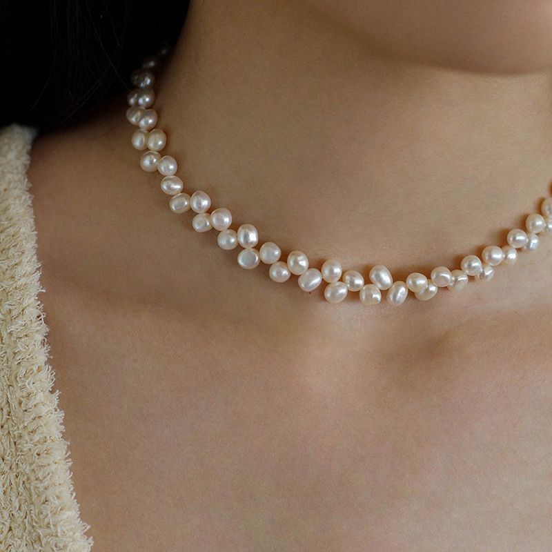 Freshwater Rice Pearl Strand Necklace