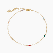 Rainbow Gemstone Anklet