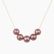 Floating Five Pink Pearl Necklace