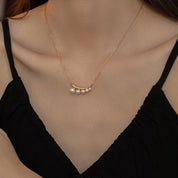 Crescent Moon Pearl Gradient Necklace