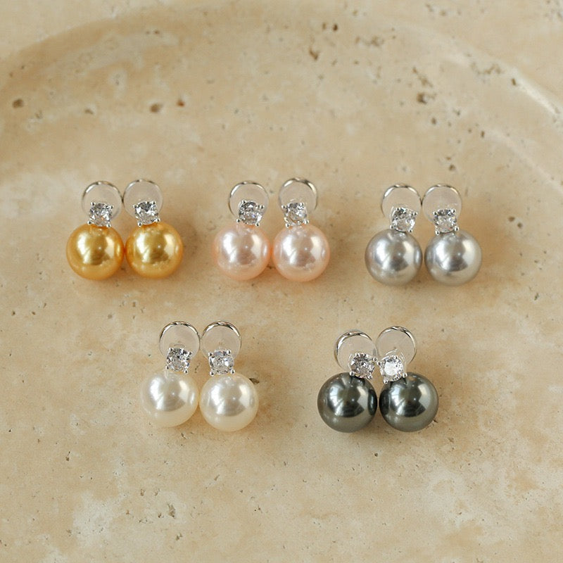 10mm Swarovsk Pearl Zirconia Stone Earrings