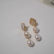 Teardrop Barqoue Pearl Shell Earrings