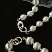 Silver Brushed Ball Bracelet