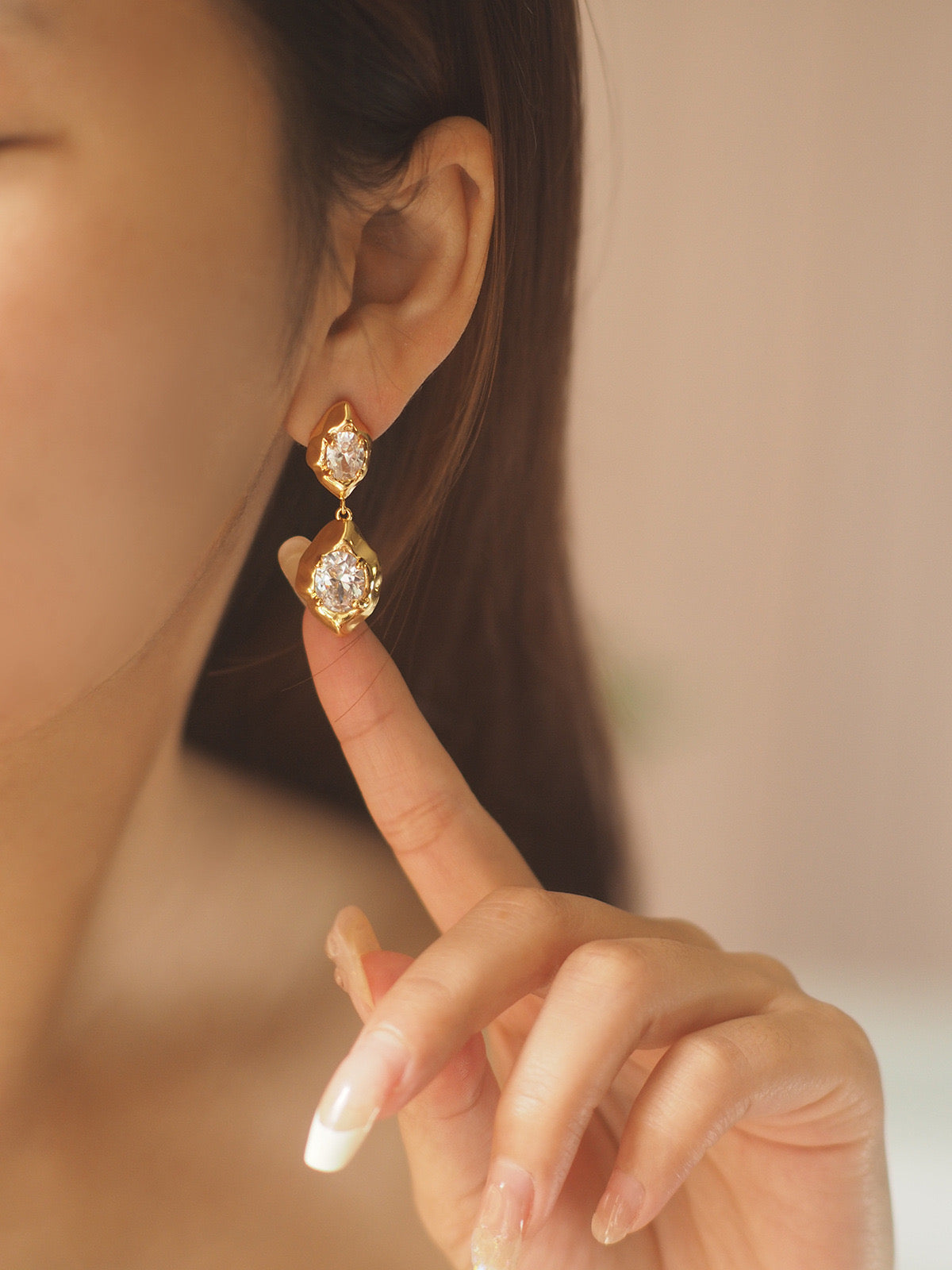 Vintage Chic Zirconia Lava Earrings