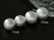 Silver Brushed Ball Earrings