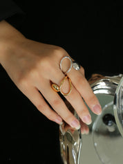 Sleek Curved Open Ring