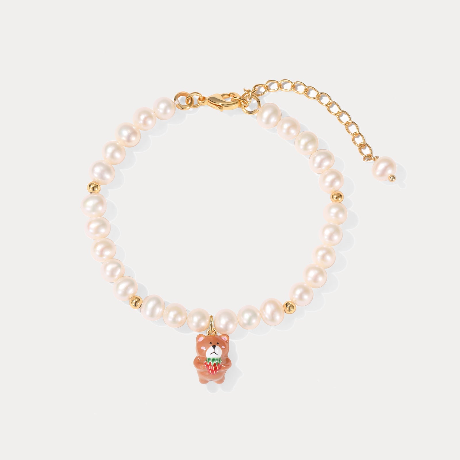 Strawberry Bear Pearl Bracelet