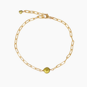 Pistachio Keshi Pearl Paperclip Bracelet